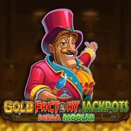 Enjoy Gold Factory Jackpots Mega Moolah by Aurum Signature Studios – logo hosted on spinogambinoo-au.com