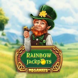 Rainbow Jackpots Megaways logo by Red Tiger Gaming at SpinoGambino Casino