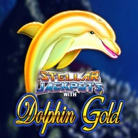 Dolphin Gold with Stellar Jackpots online game logo by Lightning Box Game on spinogambinoo-au.com